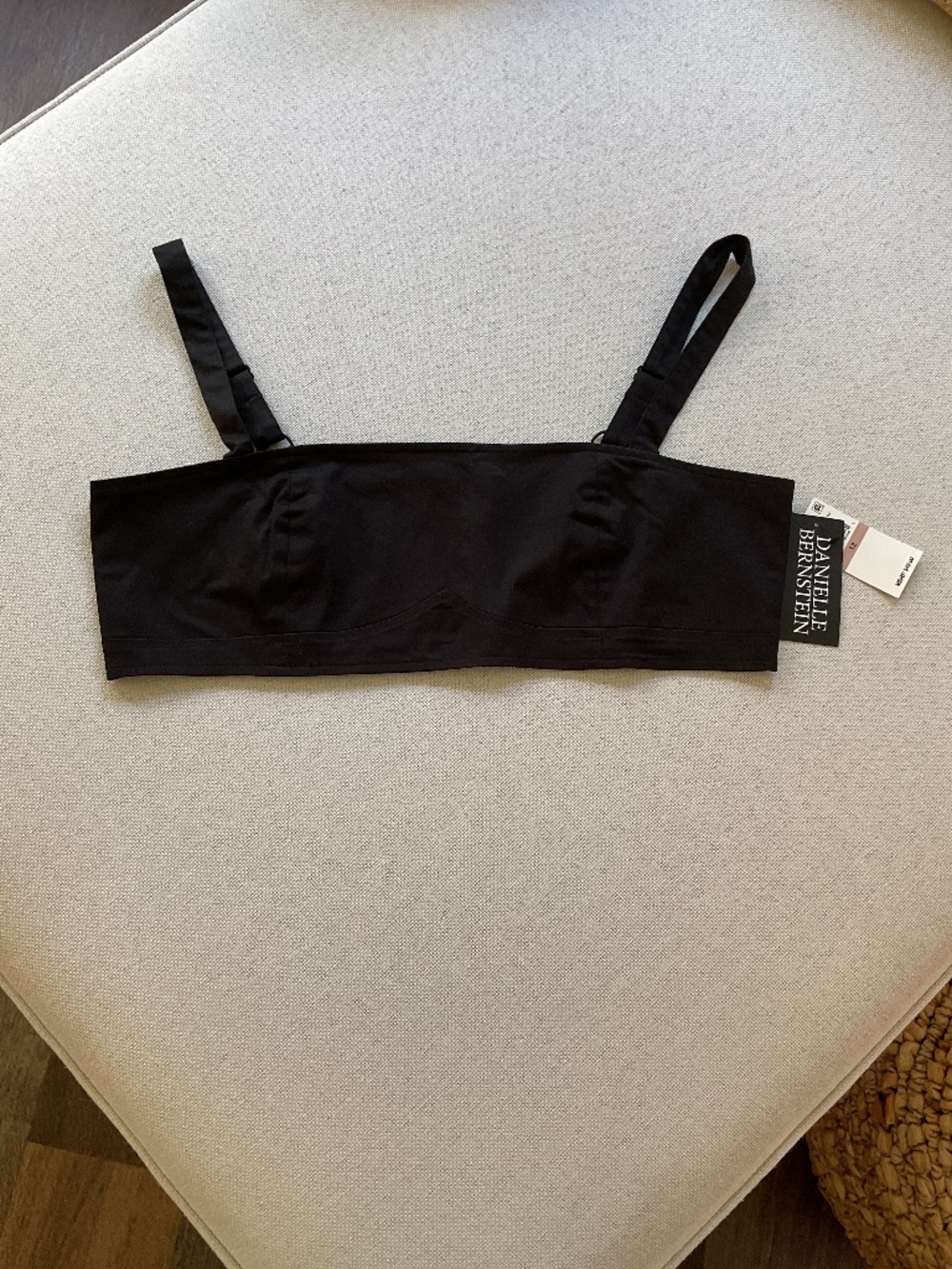 Danielle Bernstein NWT Women’s black bandeau top zip back Size 12